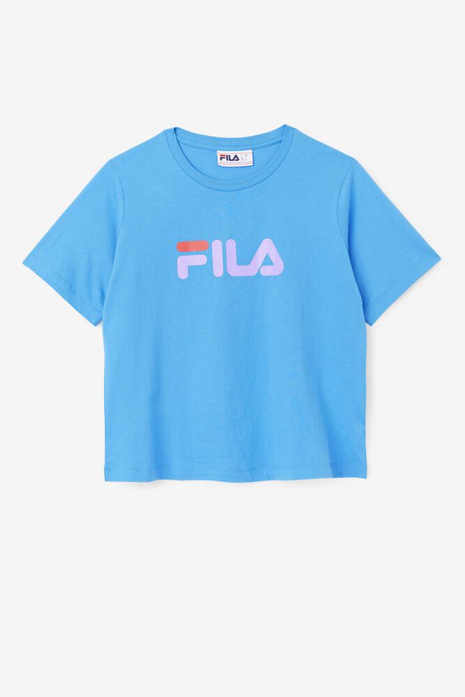 Fila T-Shirt Womens Blue Thea - Ireland 04621-FAHX